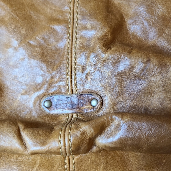 Frye Stacy Woven Studded Convertible Camel Brown Italian Leather Hobo Bag - Picture 13 of 15